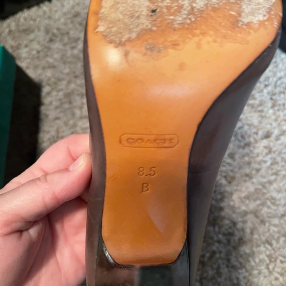 Brown Leather Coach Heels size 8.5 - Picture 4 of 5